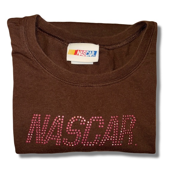 Brown NASCAR Shirt with Pink Bedazzle - Picture 2 of 4